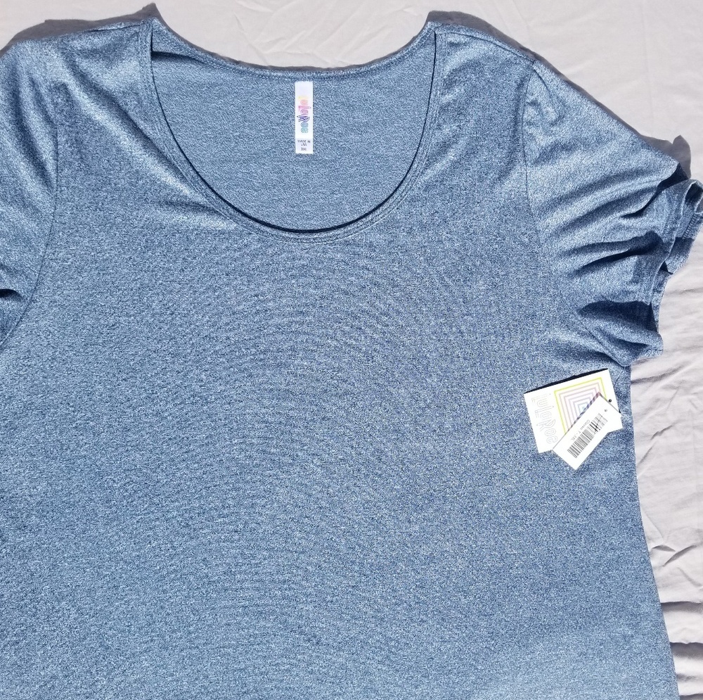 Heathered blue classic tee 3x Lularoe